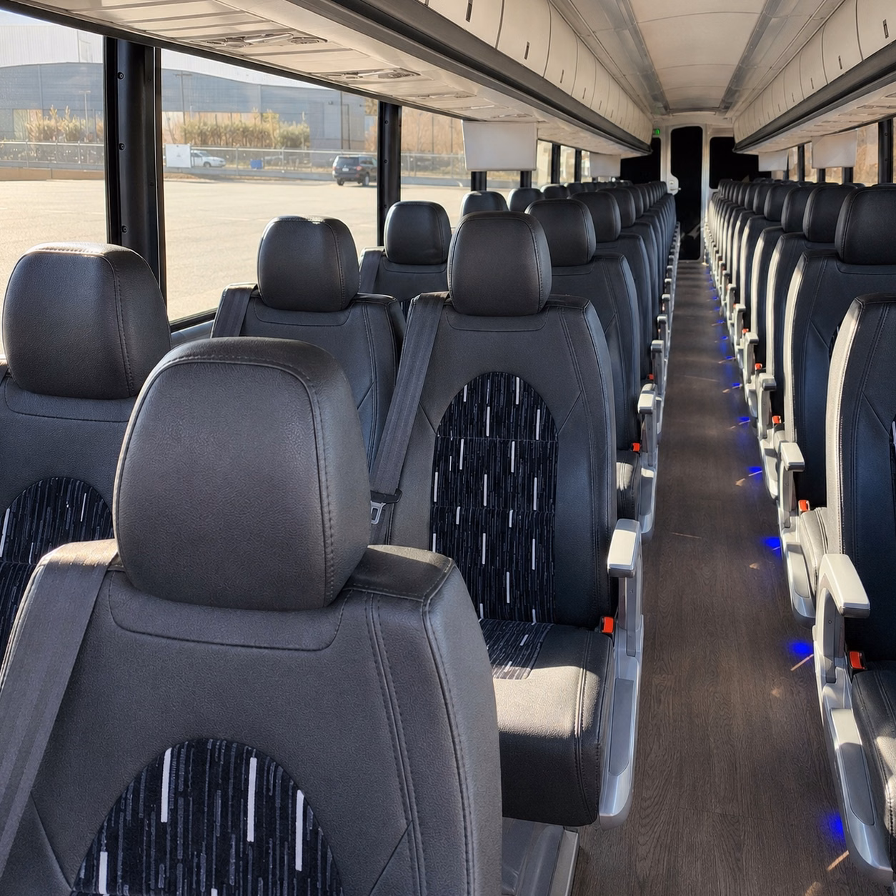 denton charter bus interior